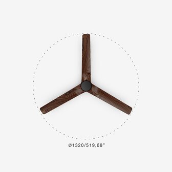 Faro Barcelona 33839 Heywood Tub L plafondventilator zwart/walnoot 132 cm diameter