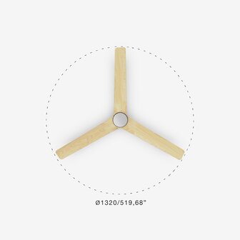 Faro Barcelona 33838 Heywood Tub L plafondventilator wit/grenen 132 cm diameter