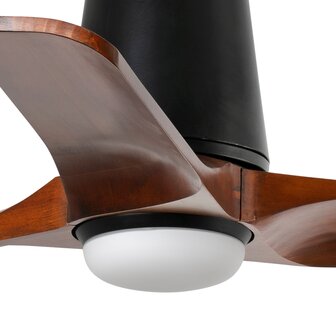 Faro Barcelona 338371S Heywood Tub S LED plafondventilator met verlichting zwart/walnoot 90 cm