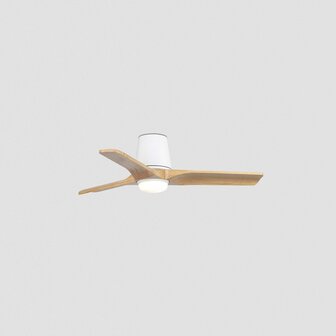 Faro Barcelona 338361S Heywood Tub S LED plafondventilator met verlichting wit/grenen 90 cm