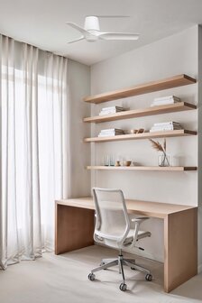 Faro Barcelona 338261S Hey Tub S plafondventilator met verlichting wit 90 cm in kamer