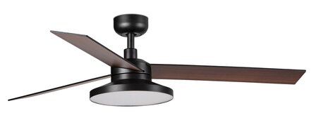 Faro Barcelona 342982N Rudder Tak 3 L plafondventilator met verlichting zwart/walnoot 132 cm