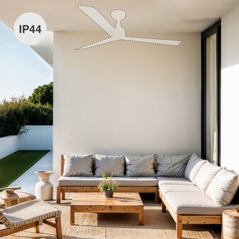 Faro Barcelona 34360 Outwood L plafondventilator bruin/eikenhout 150 cm buiten ip44