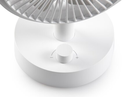 Domo DO8151 oplaadbare tafelventilator wit 15 cm bediening