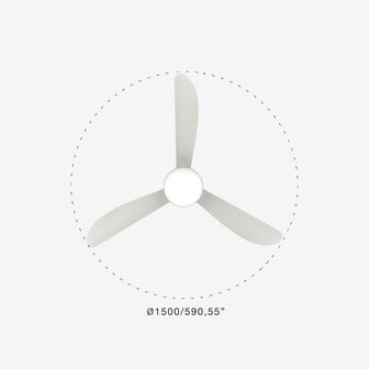 Faro Barcelona 34363-11L Outwood L plafondventilator wit 150 cm diameter
