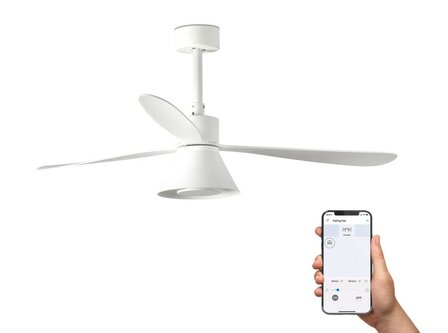 Faro Barcelona Amelia L Cone LED Tuya plafondventilator wit 132 cm