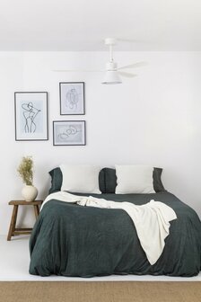 Faro Barcelona Amelia L Cone LED Tuya plafondventilator wit 132 cm in kamer