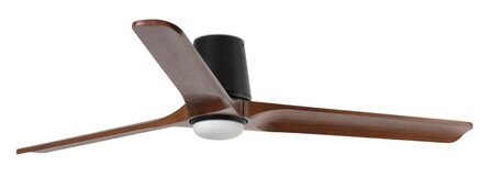 Faro Barcelona 338391S Heywood Tub L LED plafondventilator met verlichting zwart/walnoot 132 cm