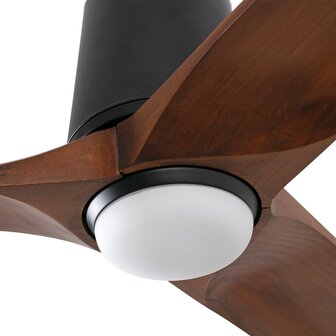 Faro Barcelona 338391S Heywood Tub L LED plafondventilator met verlichting zwart/walnoot 132 cm