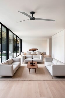 Faro Barcelona 34287 Cruiser XL plafondventilator zwart/aluminium 160 cm in woonkamer
