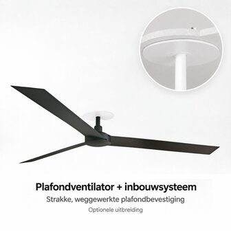 Faro Barcelona 34293 Cruiser XL plafondventilator zwart 160 cm inbouwsysteem