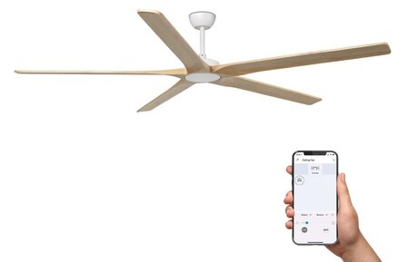 Faro Barcelona 34191WT Bigwood XL Tuya plafondventilator met app wit/grenen 200 cm