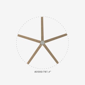 Faro Barcelona 34191WT Bigwood XL Tuya plafondventilator met app wit/grenen 200 cm diameter