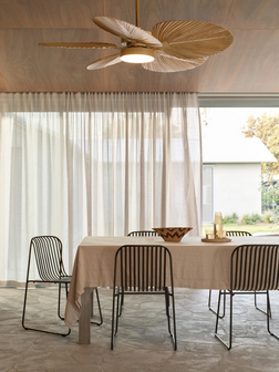 Beacon 213268 Bali plafondventilator Naturel met verlichting 132 cm in woonkamer