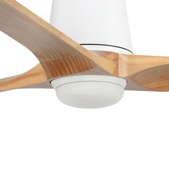 Faro Barcelona 338381S Heywood Tub L LED plafondventilator met verlichting wit/grenen 132 cm