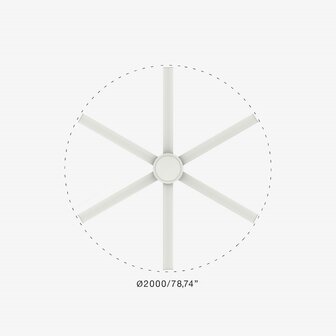Faro Barcelona 34202 Rotterdam XL plafondventilator wit 200 cm diameter