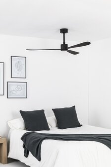 Faro Barcelona 33761 Amelia L plafondventilator zwart 132 cm in slaapkamer