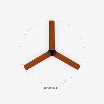 Faro Barcelona 33823 Mini Punt S plafondventilator zwart/walnoot 90 cm diameter