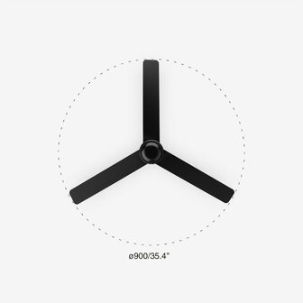 Faro Barcelona 33822 Mini Punt S plafondventilator zwart 90 cm diameter