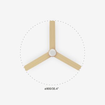 Faro Barcelona 33821 Mini Punt S plafondventilator wit/esdoorn 90 cm diameter
