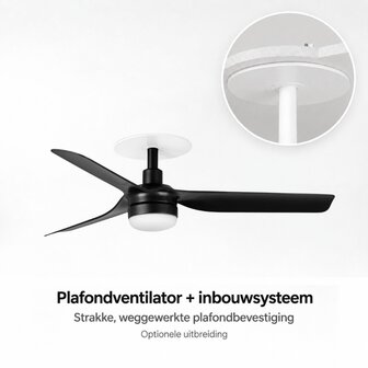 Faro Barcelona 33822 Mini Punt S plafondventilator zwart 90 cm inbouwsysteem