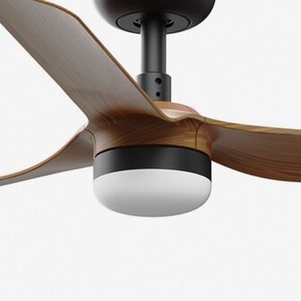 Faro Barcelona 338231S Mini Punt S plafondventilator met verlichting zwart/walnoot 90 cm