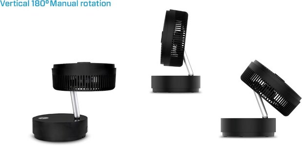 Clean Air Optima CA-404B Design tafelventilator zwart kantelbaar