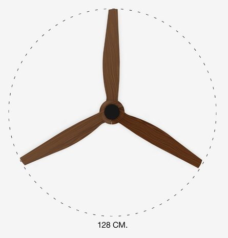 Faro Barcelona Copper Fan M plafondventilator zwart/walnoot 128 cm diameter