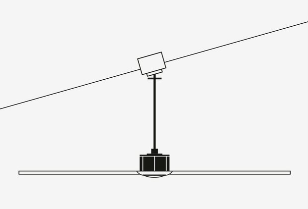 Faro Barcelona Andoris XXL plafondventilator grijs 213 cm schuin plafond