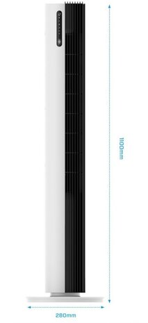 Clean Air Optima CA-407W Smart luxe torenventilator met luchtzuiveraar wit + app