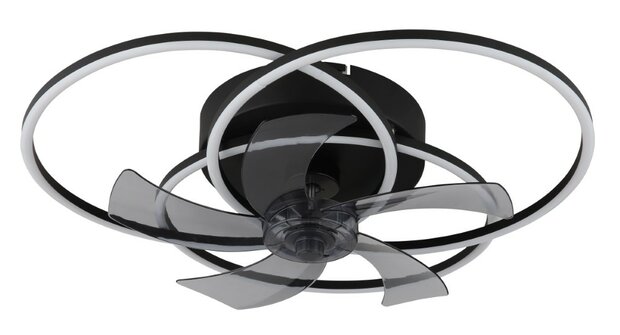 Globo Alia LED plafondventilator met verlichting zwart 58 cm