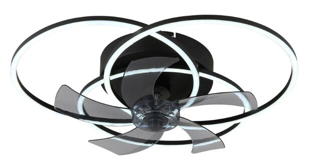 Globo Alia LED plafondventilator met verlichting zwart 58 cm