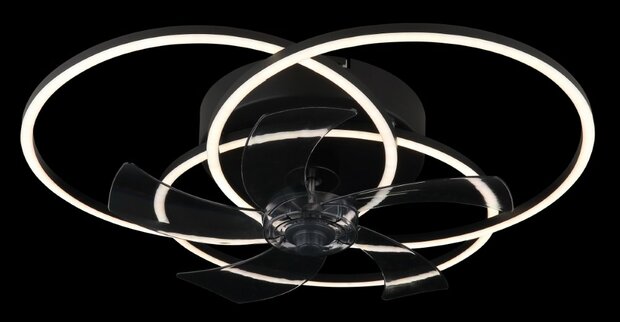 Globo Alia LED plafondventilator met verlichting zwart 58 cm