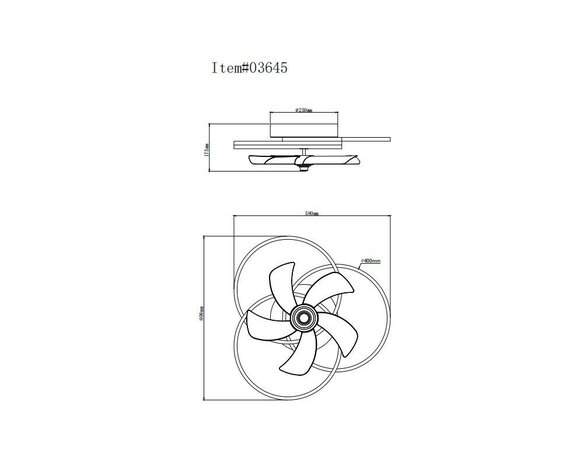Globo Alia LED plafondventilator met verlichting zwart 58 cm afmetingen