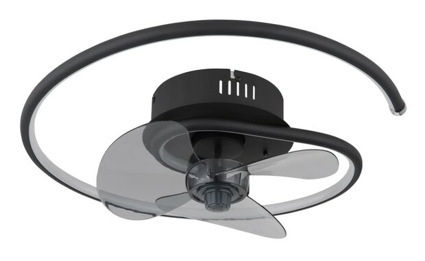 Globo Koren LED plafondventilator met verlichting zwart 45 cm