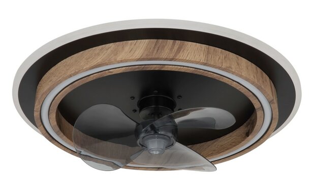 Globo Bozan LED plafondventilator met verlichting hout/zwart 50 cm