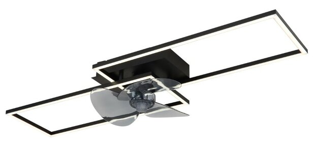 Globo Tatjana LED plafondventilator met verlichting zwart 30 cm
