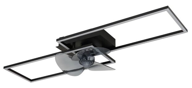 Globo Tatjana LED plafondventilator met verlichting zwart 30 cm