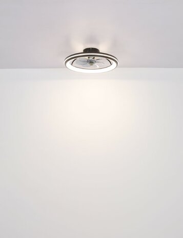 Globo Tatjana LED plafondventilator met verlichting zwart 30 cm licht