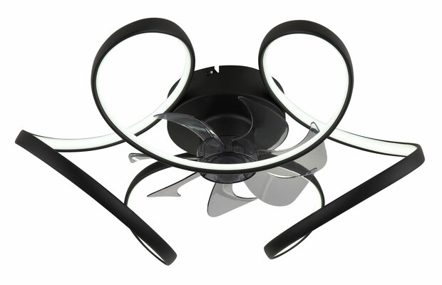 Globo Loris LED plafondventilator met verlichting zwart 56 cm