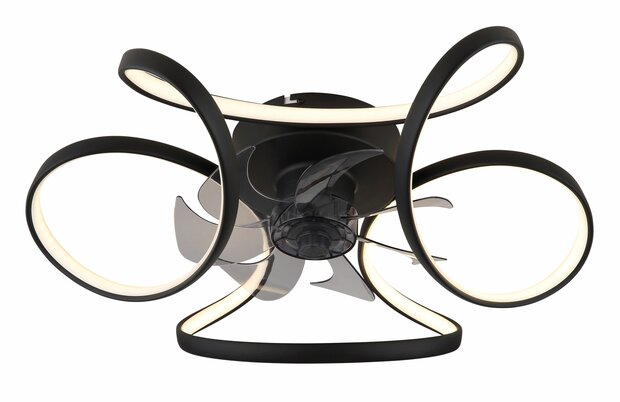 Globo Loris LED plafondventilator met verlichting zwart 56 cm