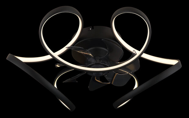 Globo Loris LED plafondventilator met verlichting zwart 56 cm