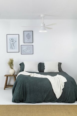 Faro Barcelona Amelia L Cone LED Tuya plafondventilator wit 132 cm in kamer