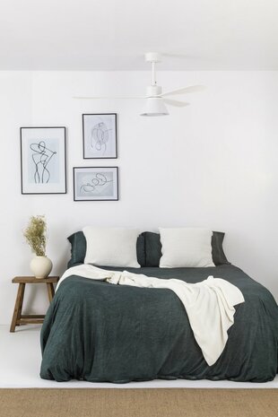 Faro Barcelona Amelia L Cone LED Tuya plafondventilator wit 132 cm in kamer