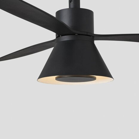 Faro Barcelona Amelia L Cone LED Tuya plafondventilator zwart 132 cm lamp