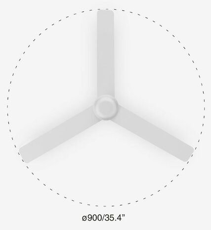 Faro Barcelona Mini Punt S plafondventilator mat wit 90 cm diameter