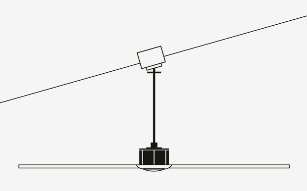 Faro Barcelona Mini Lantau S mat nikkel walnoot plafondventilator 107 cm schuin plafond