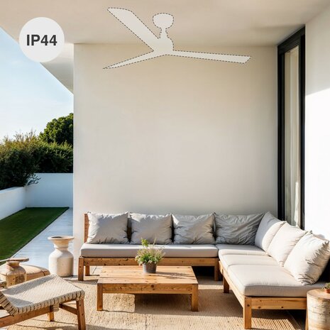 Faro Barcelona 34363WT Outwood L plafondventilator wit met app 150 cm IP44