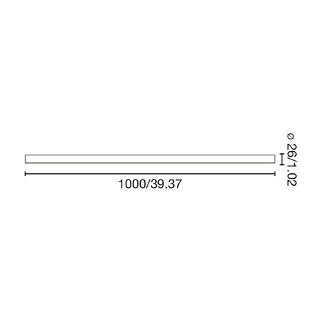 Faro Barcelona Amelia verlengstang zwart 100 cm afmetingen