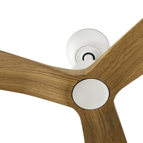 Faro Barcelona 34361WT Outwood L plafondventilator wit/eikenhout met app 150 cm